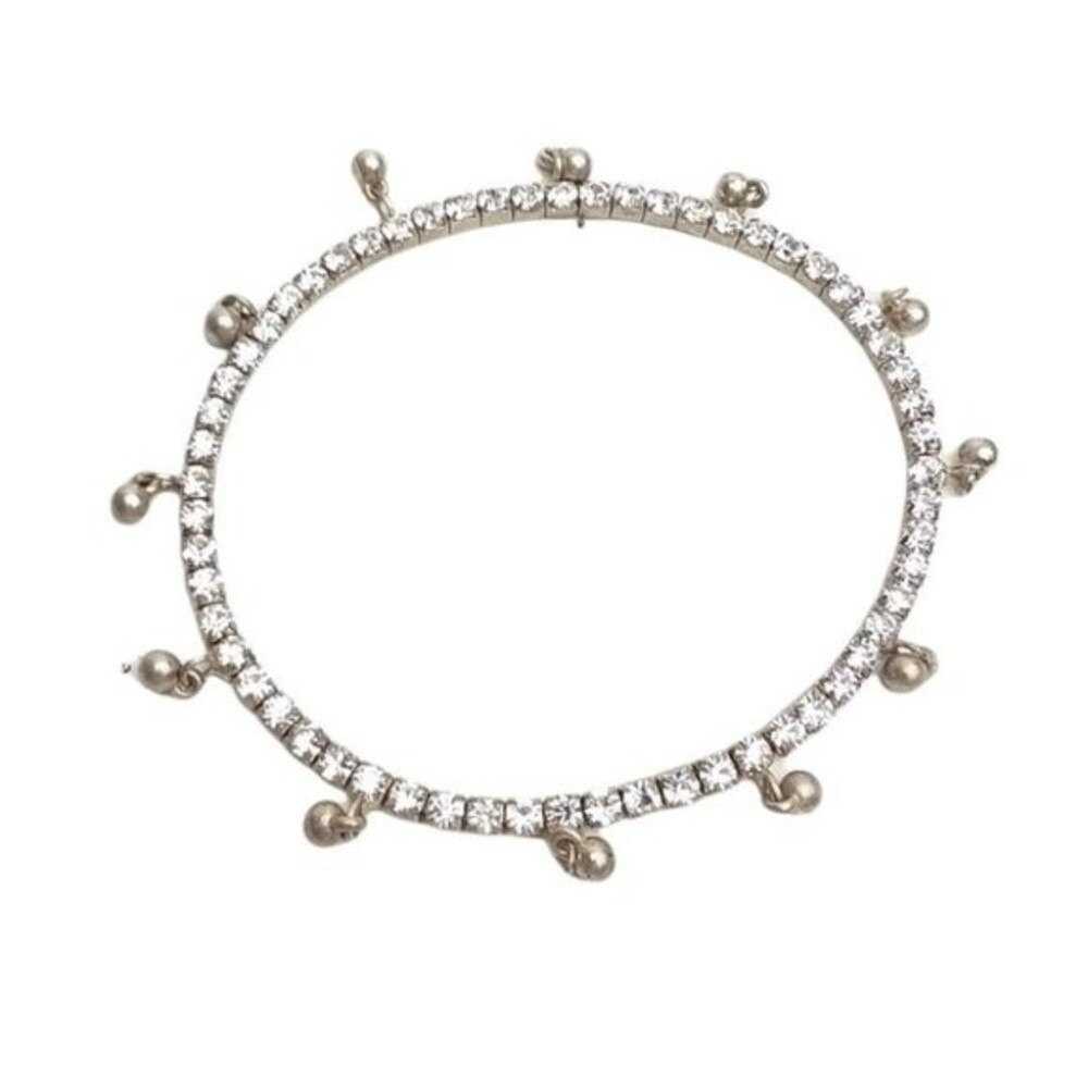 Clear Crystal Ball Charm Stretch Bracelet